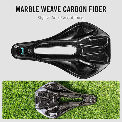 RYET 3D Printed Bicycle Saddle Ultralight Carbon Saddle 135/143mm 105g Bike Saddle for MTB Gravel Road Bike Seat Cycling Parts