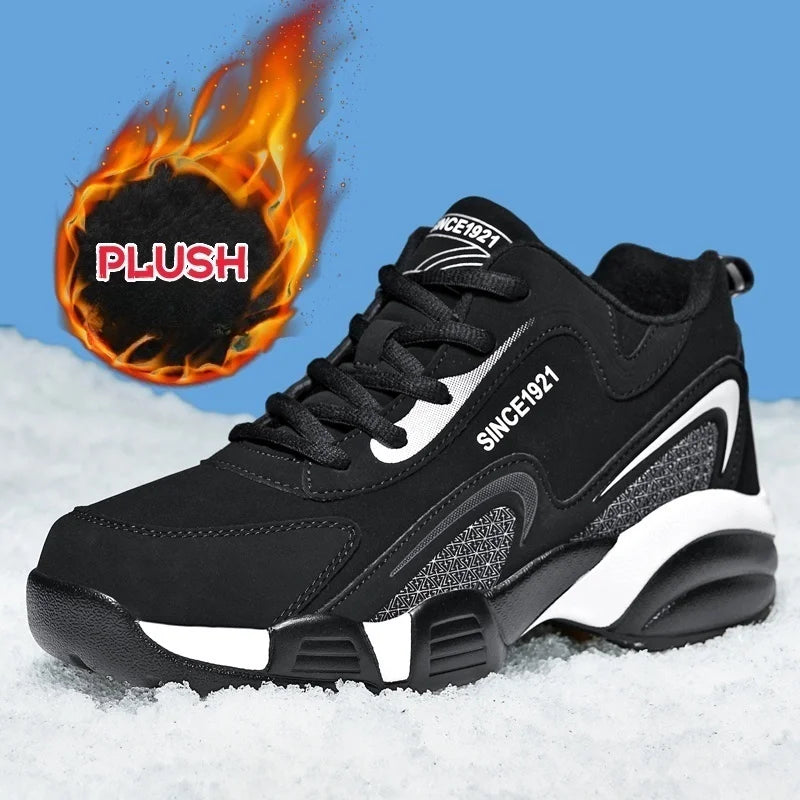 QZHSMY New Casual Thick Bottom Men's Sports Shoes Anti-Slippery Waterproof Male Sneakers Outdoor Walking Jogging Athletic Shoes