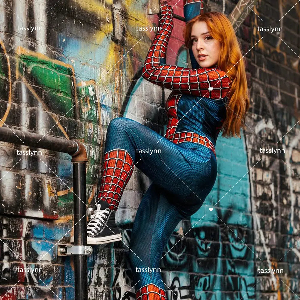 Spider Raimi Costume Zentai Suit Spandex Halloween Costumes Party Fancy Anime Clothes Geek Girl Bodysuit Spider Girl Cosplay