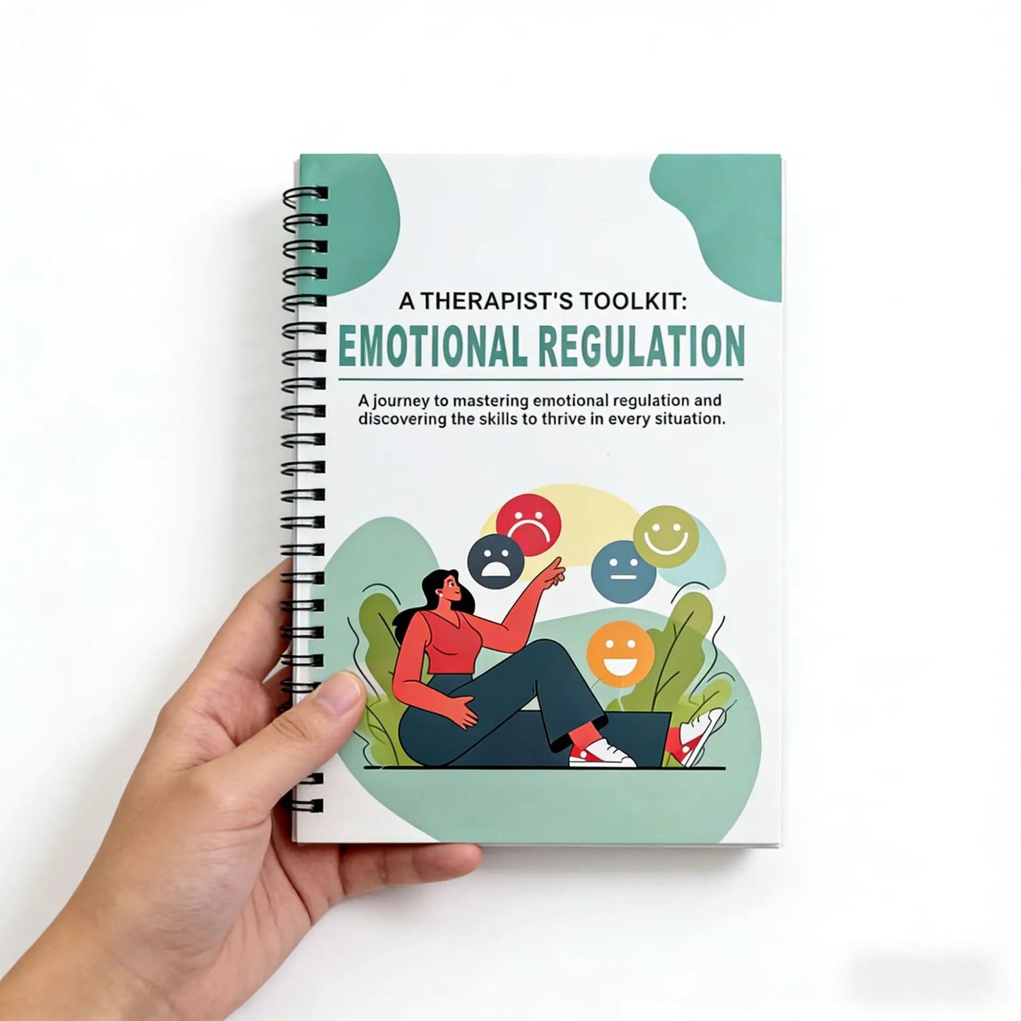 Emotional Regulation Workbook for Adults & Teens – Therapist Guided Mental Health Journal, CBT & Self-Care Exercises, Spiral Bou