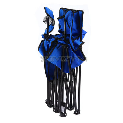Foldable Double Sunshade Chair Wear Resistant Beach Camping Chair Fishing Casual Chair With Umbrella Cup Holder Refrigerated Bag