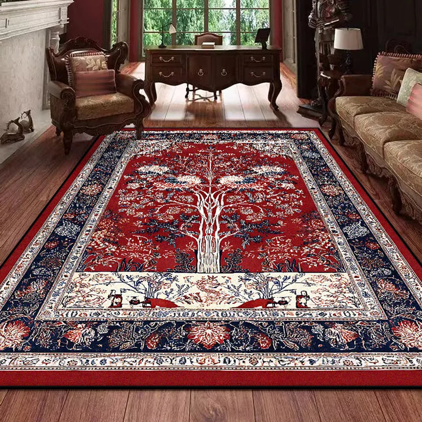 Retro Persian Carpet for Living Room Boho Decor for Room Balcony Rug Large Luxury Red Bed Decoration Home Mats Bedside 160x230