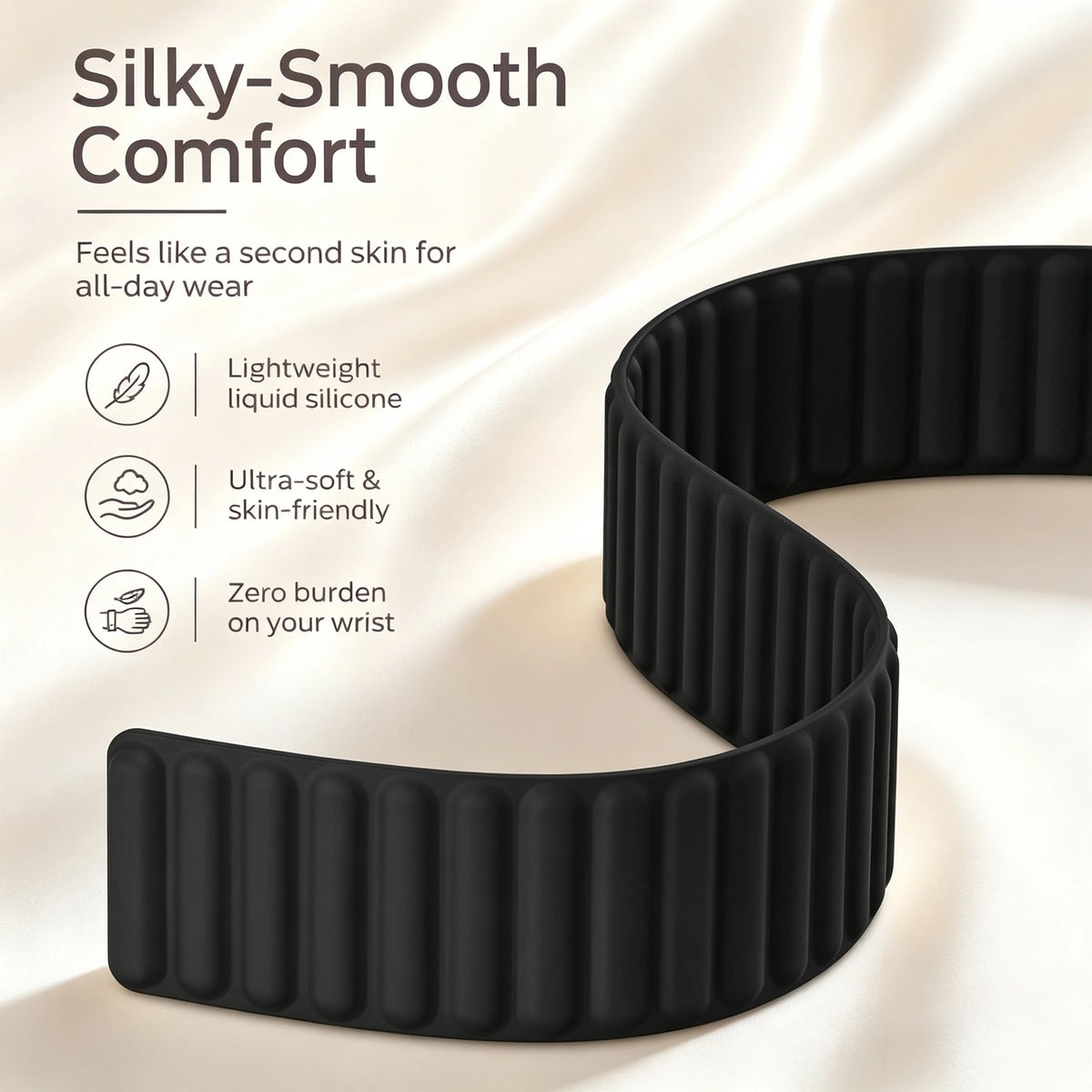 Silicone Strap For Apple Watch 46mm 42mm 49mm Magnetic Band For iWatch Ultra 3 2 Series 12 11 10 9 8 7 6 5 SE Bracelet Correa