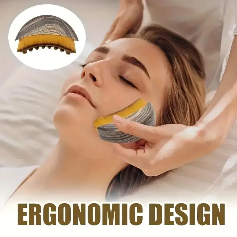 Lymphatic Drainage Brush for Face & Body, Ergonomic Massager Tool, Fits Skin Contours, Detox & Relaxation