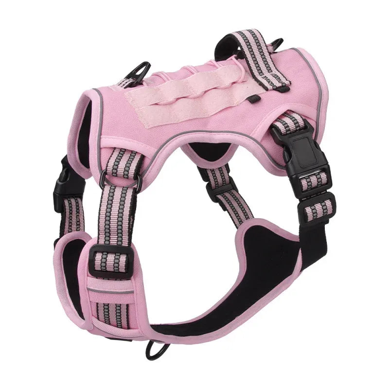 Large Dog Tactical Vest Multi-Function MOLLE-Compatible Harness with Anti-Pull Design for Outdoor Training Gear