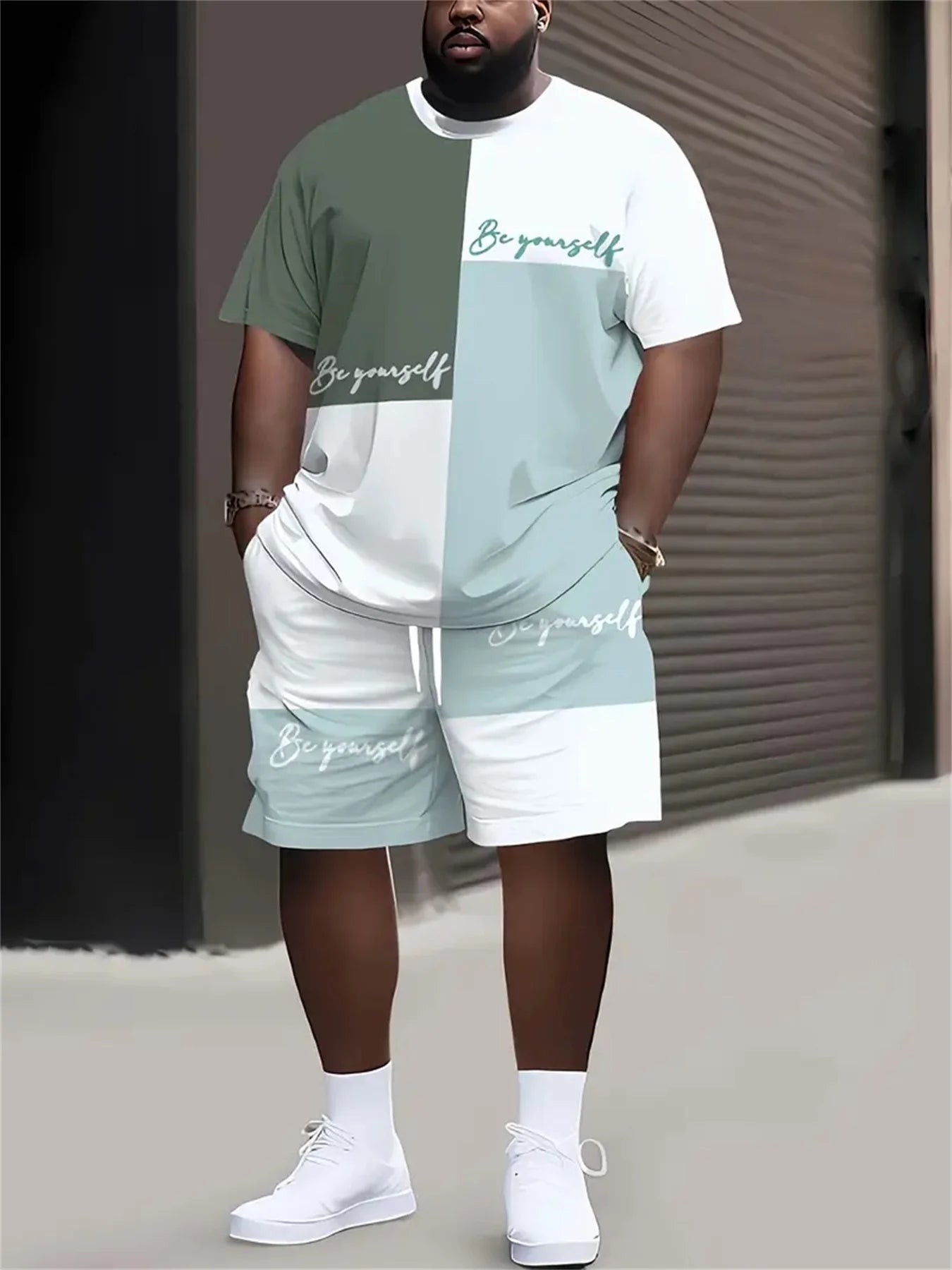 Summer Large Size Men's Clothing 3D Printed Short Sleeve Top Shorts 2-piece Set Outdoor Casual T-shirt Drawstring Shorts Sets
