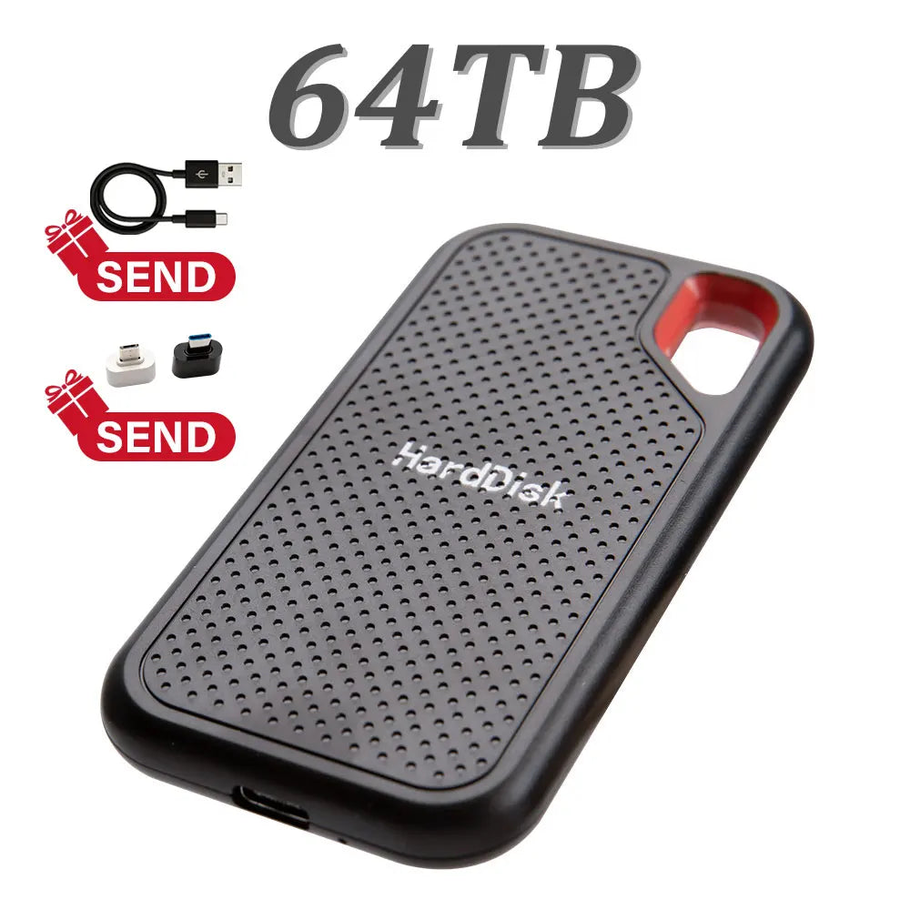 64TB large capacity mobile solid-state drive 1TB high-speed portable SSD USB3.1 plug and play suitable for laptops/MAC/PC