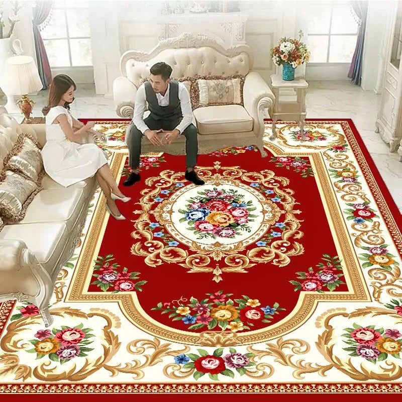 European Style Retro Court Rug Carpet Bohe Classical Mats Floor Mat Commercial Household Living Room Carpet Bedroom Beautiful