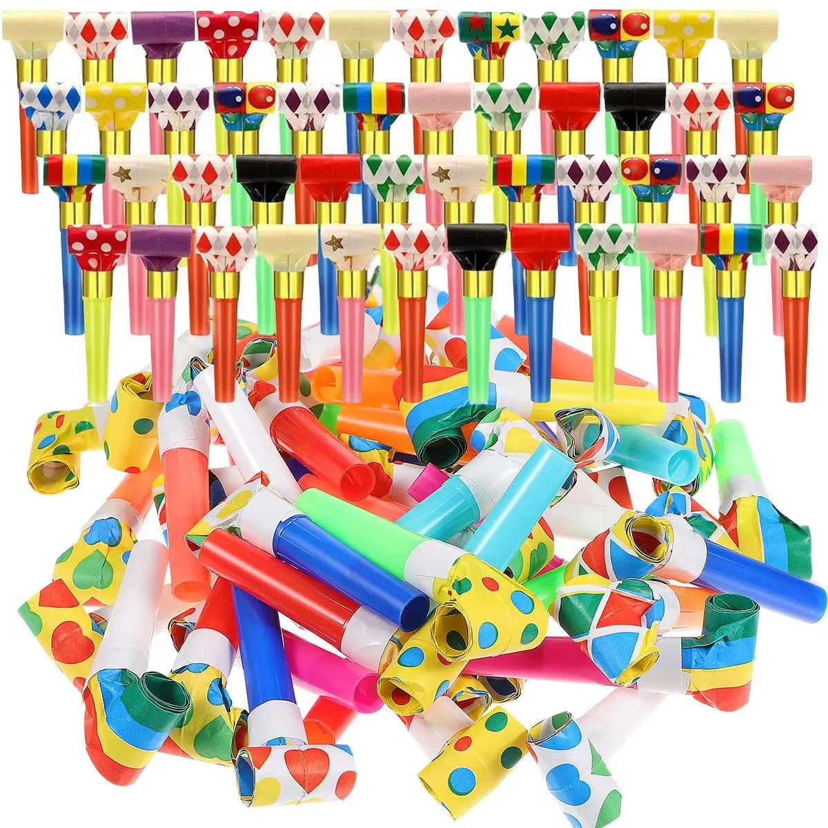 28/56pcs Long Nosed Whistle Creative Party Sounding Atmosphere Making Props Plastic Party Blowers Fun Whistles ZSY