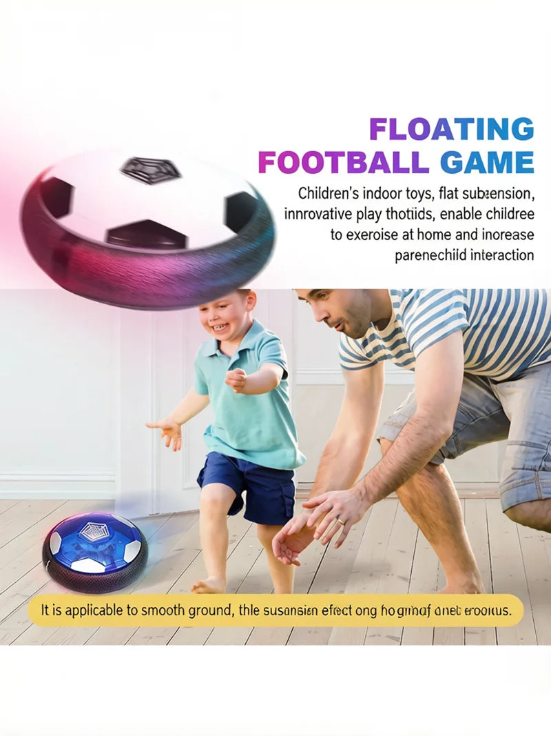Indoor Hovering Air Cushion Soccer Toy Electric, LED Lights,Music,Dual-Player Competitive Parent-Child Interactive Football Game