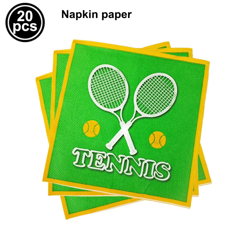 Tennis Cake Topper Happy Birthday Sign Cake Decorations Boy Man Tennis Racket Ball Player Sport Theme Birthday Party Supplies
