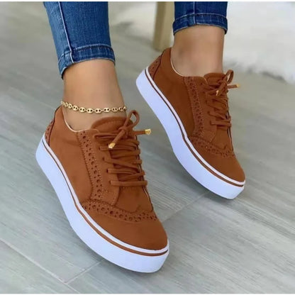 New Women's Low-top Vulcanized Shoes Round Toe Casual Shoes Flat Shoes Versatile Comfortable New Women Flat Fashion Sneaker