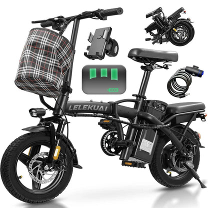 Electric Bike for Adults and Teens, 520W-1200W Motor, 20-28MPH, 32 Miles Range, 48V 10Ah Battery, 3-Level Pedal, Customized