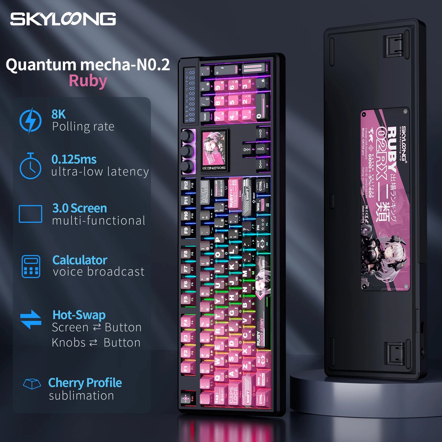 SKYLOONG GK104 Pro Wireless Mechanical Keyboard 100% Custom Keyboard Hot-Swapp Low-noise Switch for PC Gamer Office Accessories