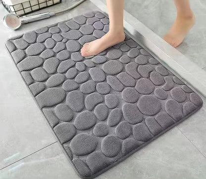 40x60cm/50x80cm Bath Rugs Mat Non Slip Cobblestone Embossed Carpets Bathroom Floor Mat Memory Foam Bathmat Washable Doormat