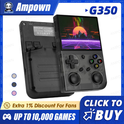 BATLEXP G350 Handheld Game Console 3.5'' IPS Screen Linux System Dual Joystick Vibration Motor Retro Portable Video Console Gift