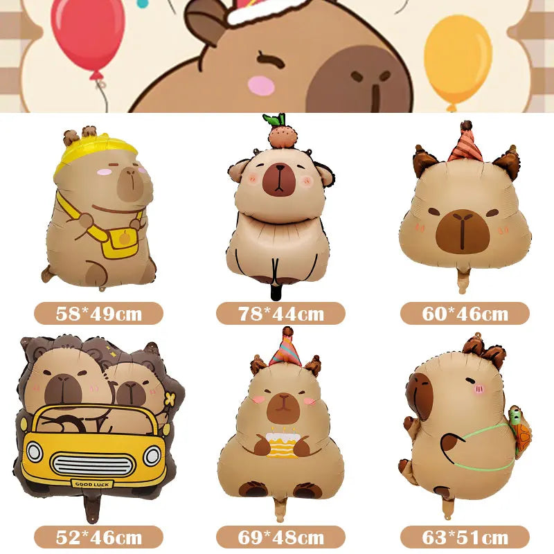 Capybara Decoration Birthday Party Favors Tableware Set Cup Plate Balloons Gift Bags Happy Banner Cake Topper Supplies for Girls