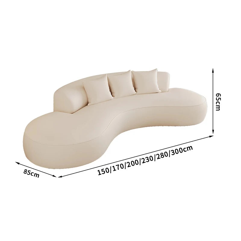 Nordic Cat-Scratch-Resistant Leather Living Room Sofa Modern Rest Area Reception Sofa Simple Curved Commercial Furniture FYSS