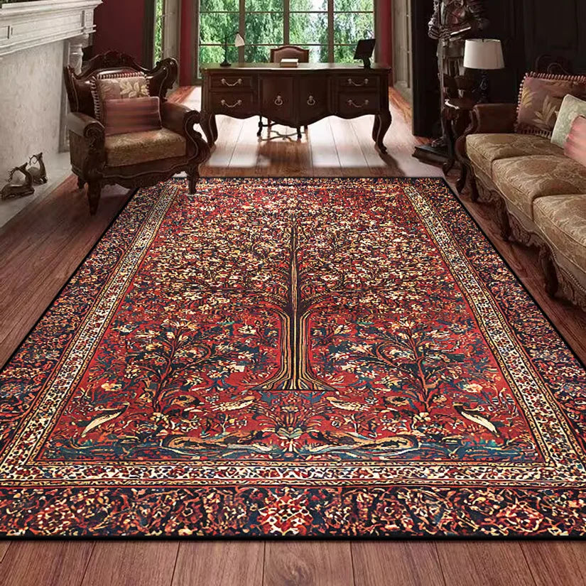 Retro Persian Carpet for Living Room Boho Decor for Room Balcony Rug Large Luxury Red Bed Decoration Home Mats Bedside 160x230