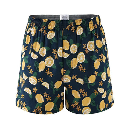 Men's Boxer Shorts Pineapple Lemon Print Panties Cotton Breathable Comfortable Underwear for Men Home Wear Sleepwear Underpants