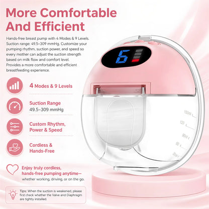 Wearable Breast Pump Hands Free Electric Wearable Breast Pumps Slient BPA-free Breastfeeding Milk Collector Wearable Breast Pump