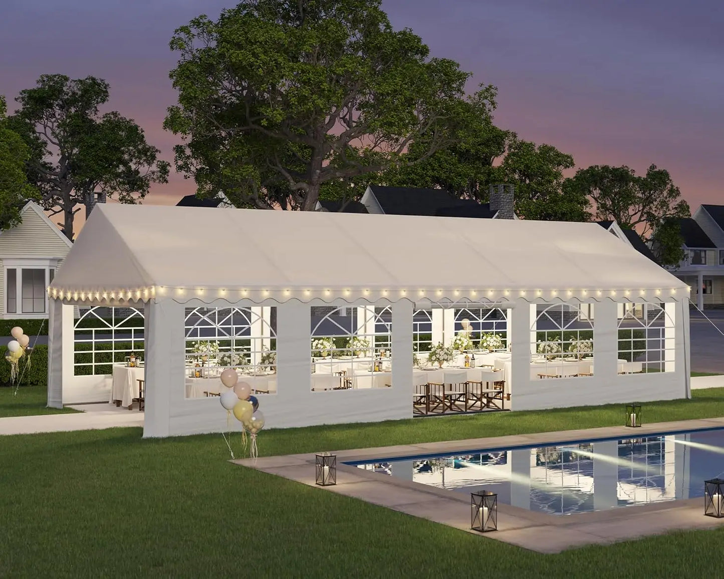 AMERLIFE 16x32 FT Party Tent with Sidewalls, Large Heavy-Duty Tents for Parties/Carport, Carpas para Fiestas Easy Set up,
