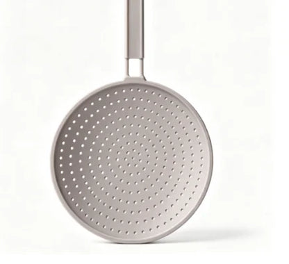HTMCK Heat-Resistant Silicone Kitchen Splatter Screen Frying Pan Lid with Handle Oil Splash Guard Drain Board Cover