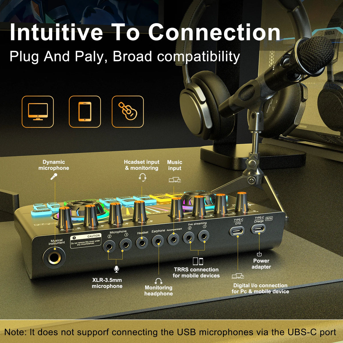 TENLAMP X3-E300 Bluetooth Sound Board Voice Changer & Podcast Microphone Bundle Kit for 4 People, Live Sound Card Audio Mixer Full Set for PC Phone Gaming Singing Karaoke Live Streaming Recording