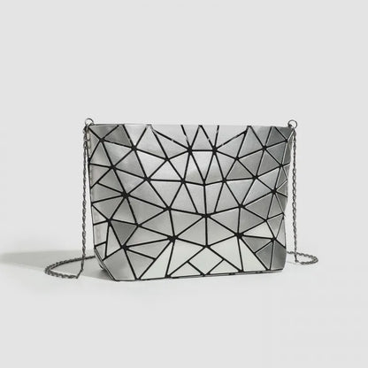 Women's Stylish Foldable Rhombus-Patterned Crossbody Bag, Korean and Japanese Trendy Shoulder and Handbag, Popular Fashion Item