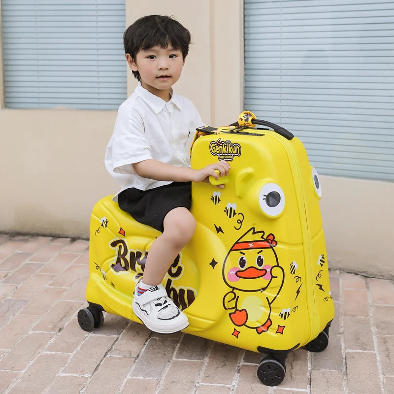 Trojan Horse Children Trolley Case 20/22/24 inch Riding Suitcase Universal Wheel can ride can sit Luggage Travel Suitcase
