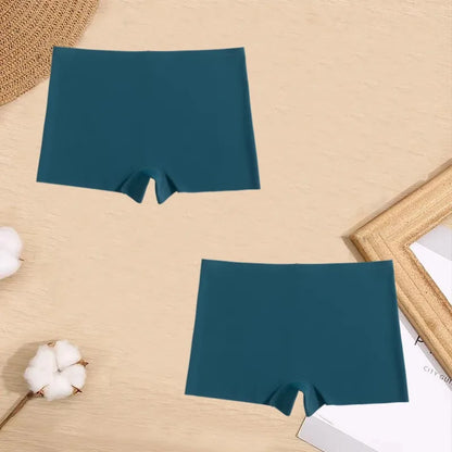 2 Pieces Boxers for Women Silk Seamless Female Underwear Mid-Rise Elasticity Women's Safety Panties Soft Boyshorts Lady Lingerie