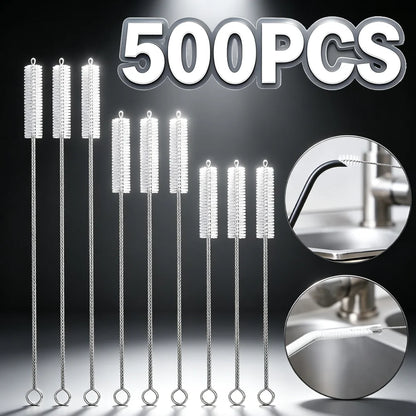 1-500Pcs Nylon Straw Cleaning Brush Pipe Cleaner Stainless Steel Drinking Straws Cleaning Brush for Tube Sippy Cup Pipe Spray