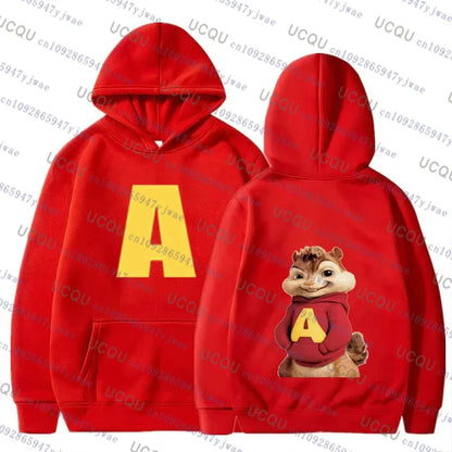 Alvin and The Chipmunks 2026 Fashion Unisex Casual Sportswear Men's Hoody Alvin Chipmunk Cosplay Costume Kid Adult Pullover Top
