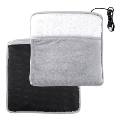 USB Foot Warmer with Soft Flannel, Heated Feet Warmer for Cold Feet, Washable Plug In Foot Heater for Office Home Desk Women