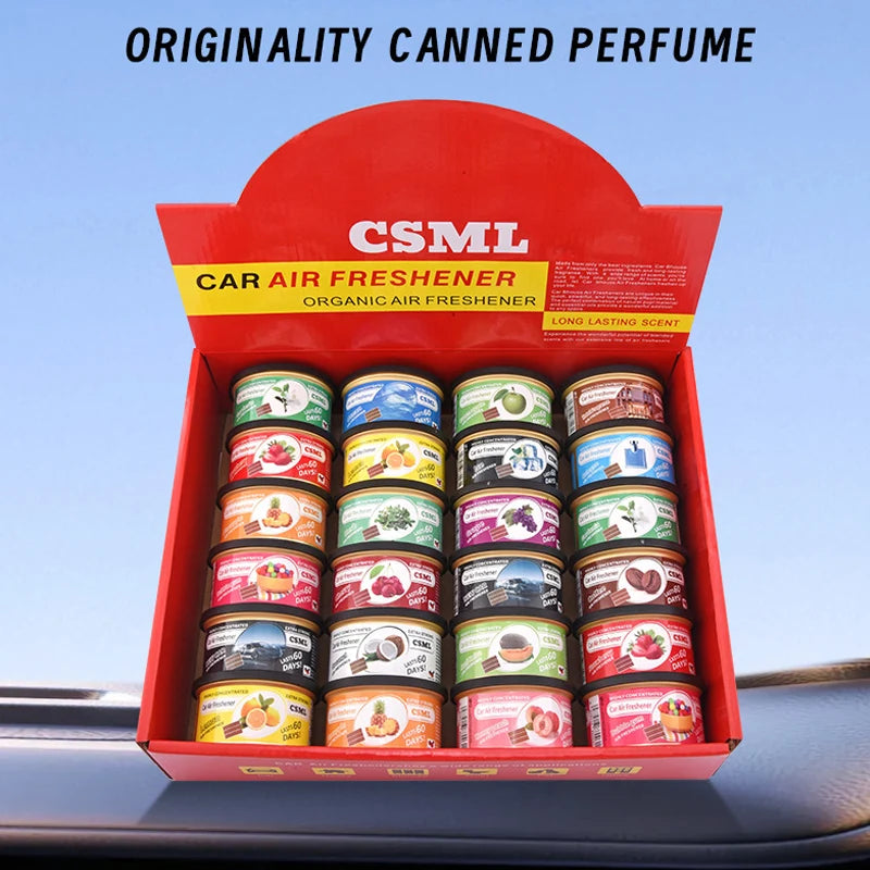 Car Air Fresheners: Lemon Scent | Organic Cans | Odor Eliminator Essential | Long-Lasting | Strong Fragrance | For Home Closet