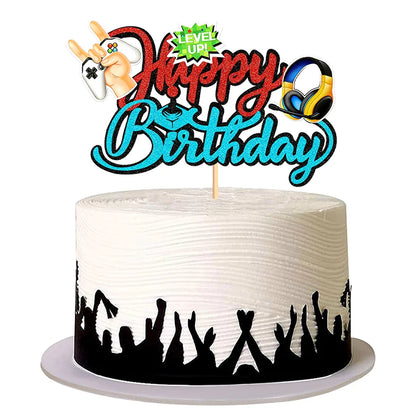 GamePad Cake Topper Happy Birthday Wedding Game on Kids Boys Party Baby Shower Cupcake Toppers Decoration Baking Supplies DIY