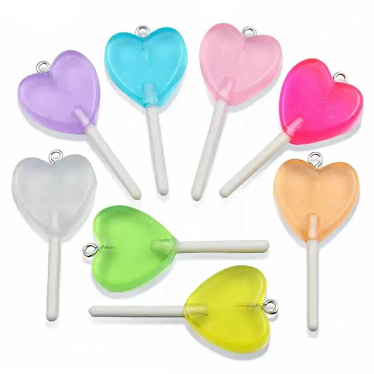 10pcs Cute Lollipops Pretend Play Food Pendants Crafts DIY Handmade Jewelry for Earring Necklace Keychain