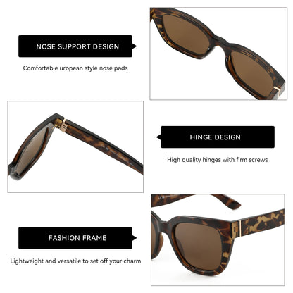 ZENOTTIC Retro Square Polarized Sunglasses for Women Vintage Sun Glasses UV400 Protection Trendy Shades Fashion Style