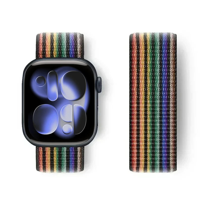 Nylon Loop for Apple Watch Band S11 46mm 40mm 44mm 45mm 42mm 41mm 49mm Smart Belt Bracelet for IWatch 11/10/9/8/7/6/SE/5/4 Strap
