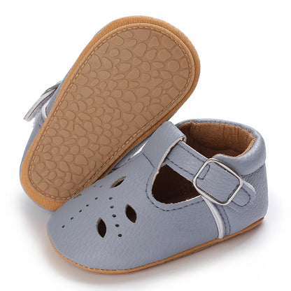 Breathable Newborn Baby Shoes Baby Boy Girl Shoes Girl Classic Bowknot Rubber Sole Anti-slip PU  Toddler Shoes First Walker