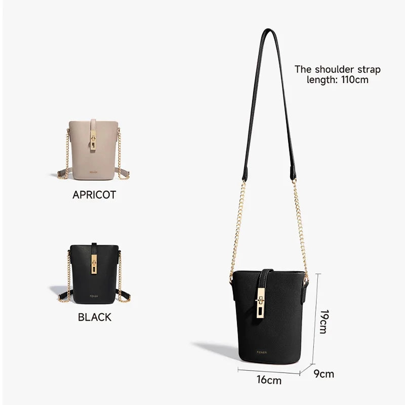FOXER Brand Chic Mini Cellphone Bag Women's Shoulder Bag PU Leather Fashion Girl's Travel Small Crossbody Bag Purse