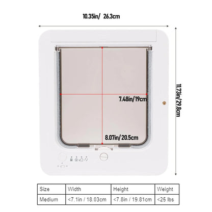Collar Cat Door Smart Cat Door Automatic Sensing with Collar Activated Easy Installation Pet Door for Home Smart Cat Door