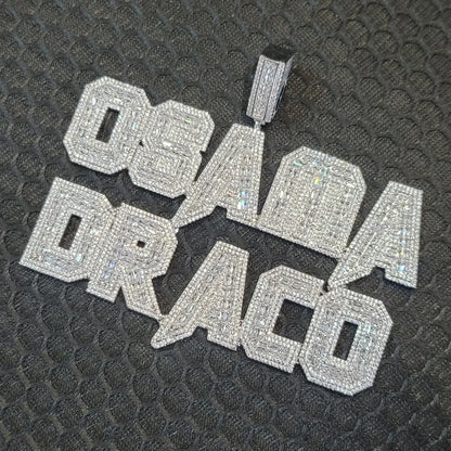 Customized Iced Out Square Name Pendant Personalized Any Letter Number Necklace Cuban Chain Icy Two Rows Hip Hop Jewelry Gifts