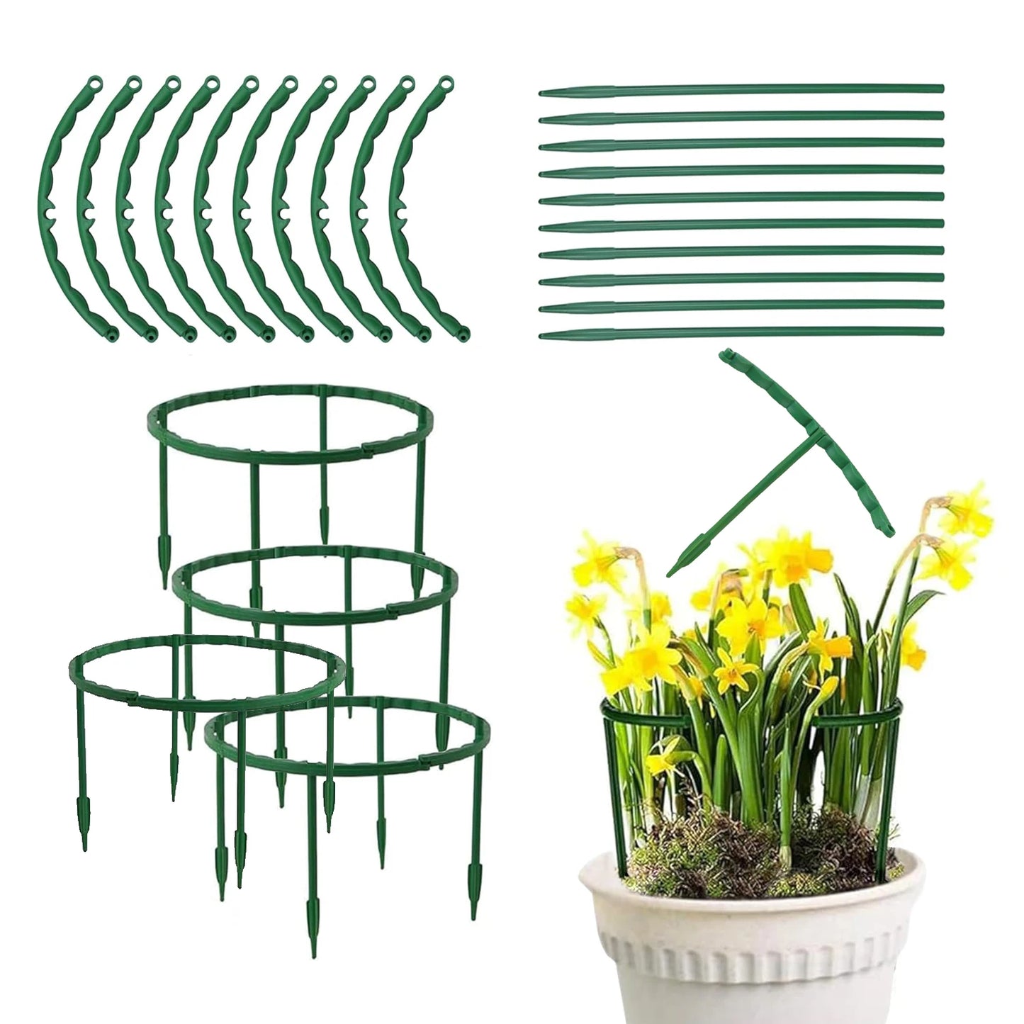 4/8PCS Plastic Plant Support Stakes, Garden Plant Stem Support Rods, Flower Vine Holder for Greenhouse, Potted Plants, Gardening
