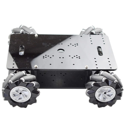 15KG Load 4WD 80mm Mecanum Wheel Robot Car Double Chassis Kit with DC 12V Encoder Motor for Arduino DIY Project STEM Toy