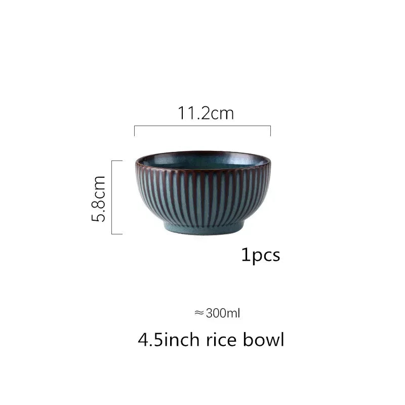 Blue kiln glaze tableware, ceramic rice salad, plate, plate, fish plate, tableware dinner set plates and dishes