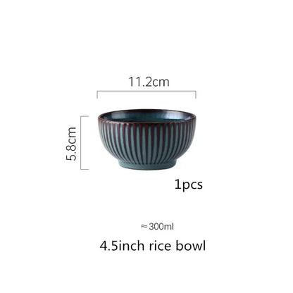 Blue kiln glaze tableware, ceramic rice salad, plate, plate, fish plate, tableware dinner set plates and dishes