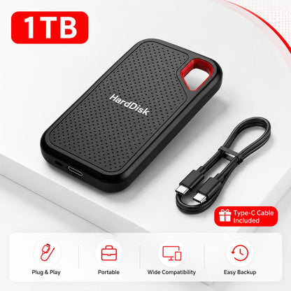 Handy Portable External Hard Drive 1TB 2TB External Hard Disk Data Storage Device For Laptop Desktop Smartphone