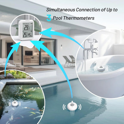 INKBIRD Wireless Digital Swimming Pool Thermometer with Indoor Monitor Up to 300 ft Transmission for Bathtub,Hot Spring,Aquarium