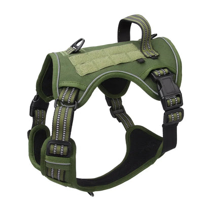 Large Dog Tactical Vest Multi-Function MOLLE-Compatible Harness with Anti-Pull Design for Outdoor Training Gear